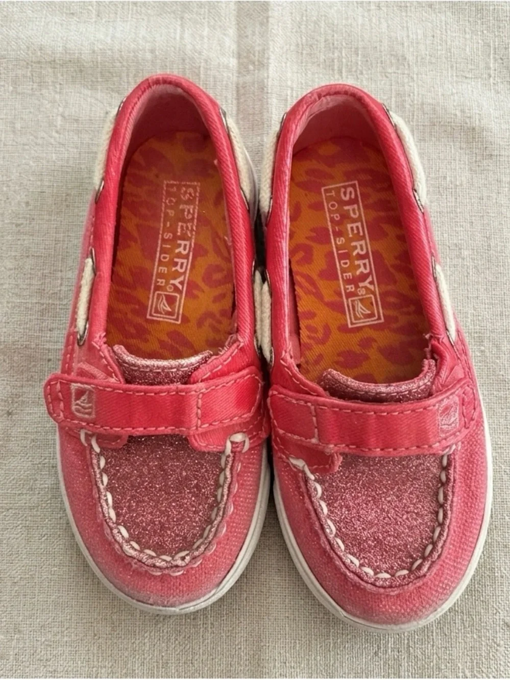 Sperry Topsider Hot Pink Glitter Y2K Toddler shoes